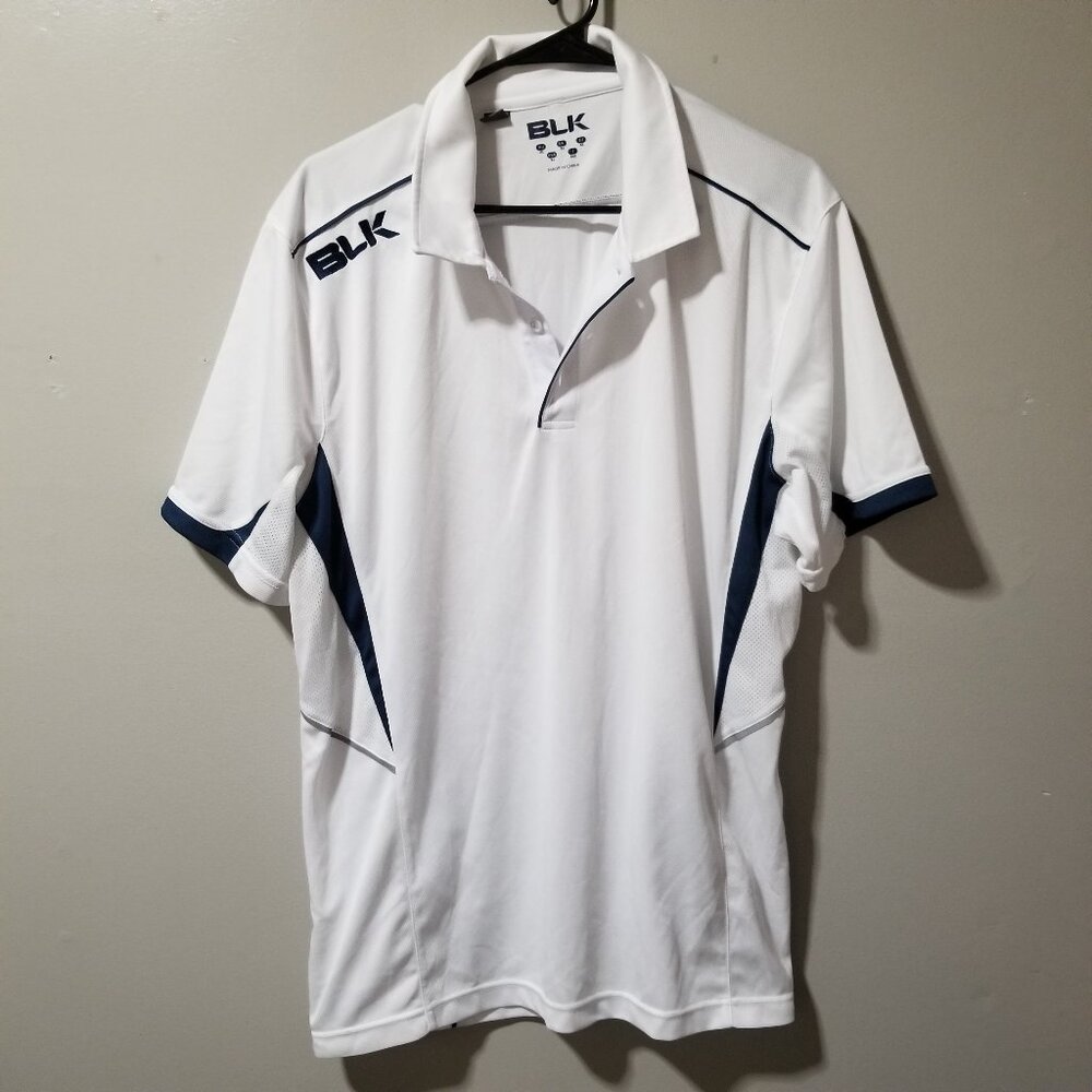 BLK Sport White Black Polo Shirt Men's XL